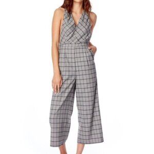 Lost + Wander Plaid Cross Back Jumpsuit